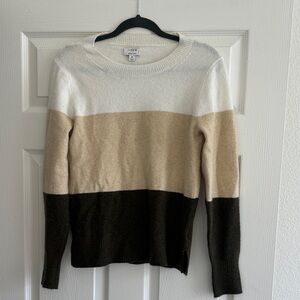 J. Crew Women's Striped Sweater - Cream, Tan, Brown